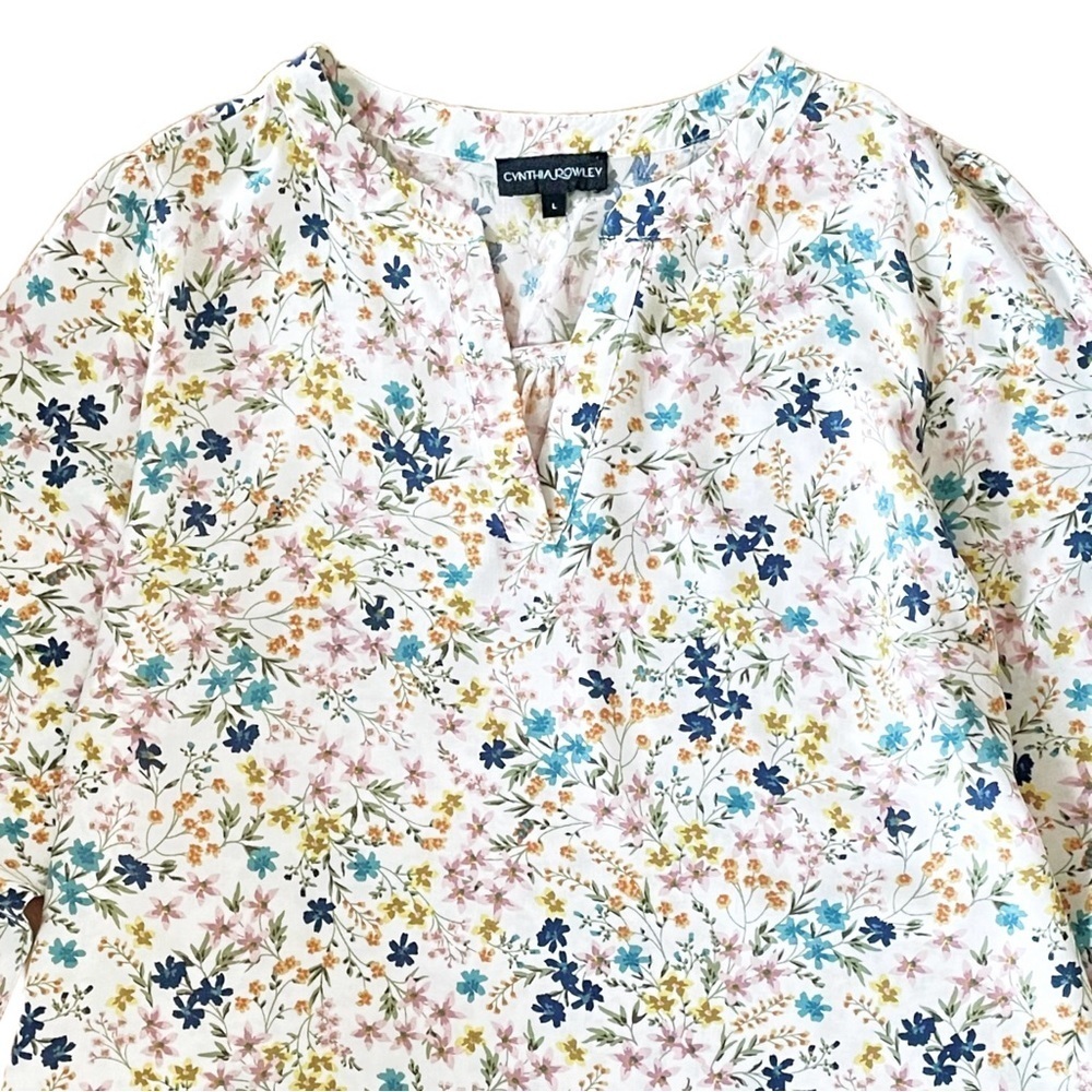 Cynthia Rowley Multicoloured Floral Top, Size Large - Picture 3 of 8